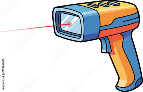 dynamic data pointer bright handheld device initiating rapid information capture digitally, isolated on transparent background