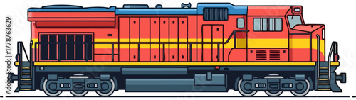 dynamic diesel locomotive a symbol of progress moving essential goods reliably, isolated on transparent background