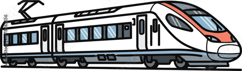 electric commuter train fast, sustainable urban travel connecting communities quickly, isolated on transparent background