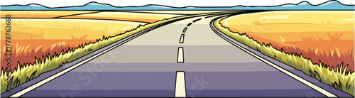 embrace the horizon an endless road beckons, guiding towards uncharted destinations, isolated on transparent background