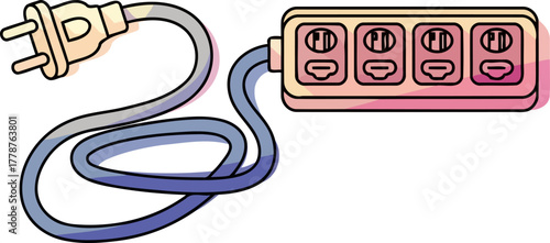 energizing connections expanding power outlets for diverse technological needs, isolated on transparent background