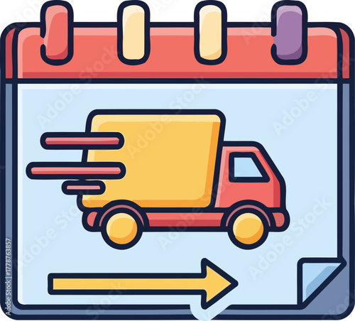 expedited schedule seamless deliveries arriving precisely on time, every time, isolated on transparent background