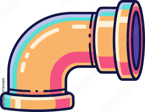 future flow adaptor essential bends for dynamic liquid and data pathways, isolated on transparent background