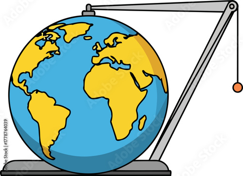 global equilibrium measuring earths delicate balance through precise scientific observation, isolated on transparent background