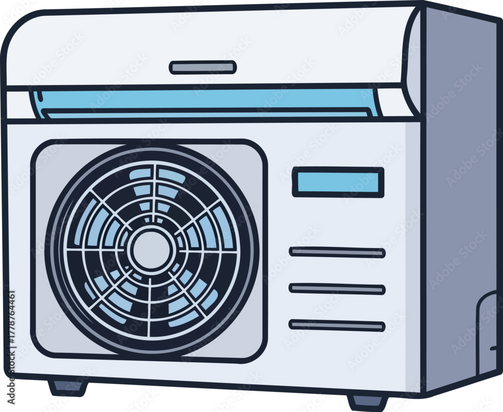 Fototapeta premium modern comfort engine delivering refreshing air and perfect indoor climates, isolated on transparent background