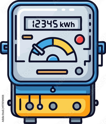 measuring tomorrows power a colorful icon for sustainable energy management solutions, isolated on transparent background