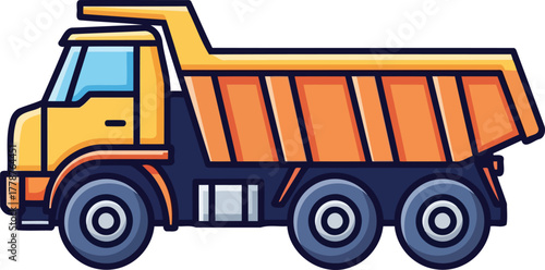 mighty dump truck actively moving materials, building tomorrows infrastructure with power, isolated on transparent background