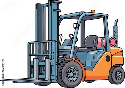 modern load lifter powering warehouse efficiency and supply chain logistics, isolated on transparent background