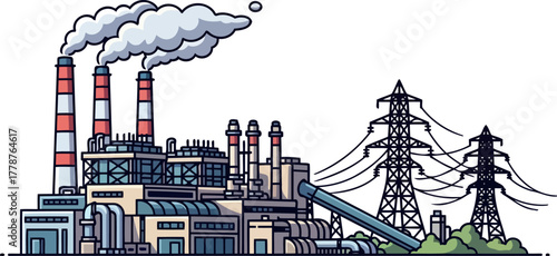 powering tomorrow industrys energy nexus illuminates modern progress and urban growth, isolated on transparent background