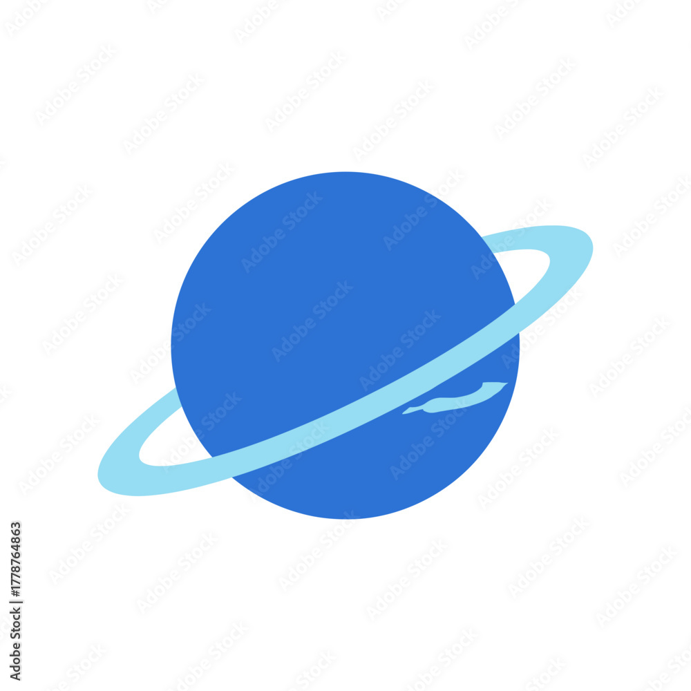 Fototapeta premium A blue planet with a light blue ring around it, possibly representing a celestial body.