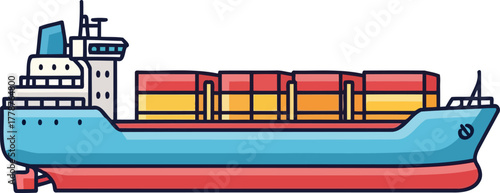 seaborne supply chain vibrant vessel powering global commerce and economic connections, isolated on transparent background