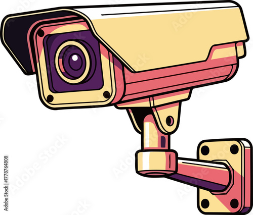 silent sentinel a modern gaze ensuring continuous protection and digital vigilance, isolated on transparent background