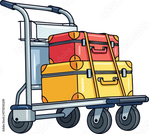 travelers companion bright suitcases stacked, ready for your next grand adventure, isolated on transparent background