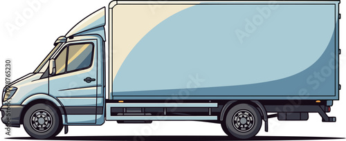unbranded journey modern cargo van ready for custom logistics and branding, isolated on transparent background