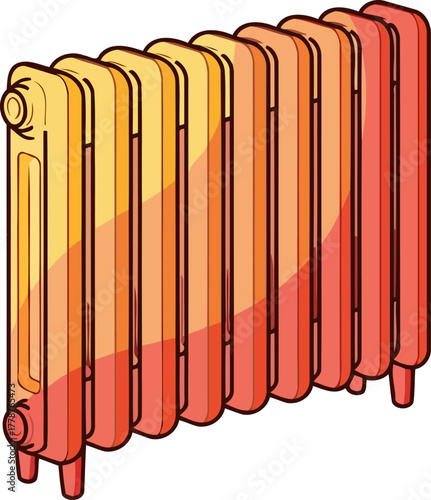 vibrant classic radiator provides cozy warmth for happy homes, isolated on transparent background