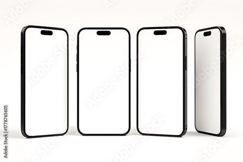 Minimal Smartphone Frame Mockup Isolated on White Background