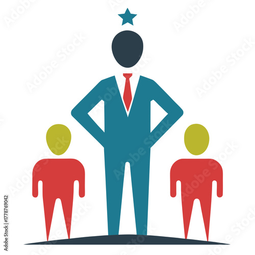 Leadership icon leader figure standing above there vector illustration 
