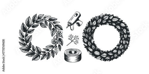 Handcrafted Wreath Supplies and Natural Elements