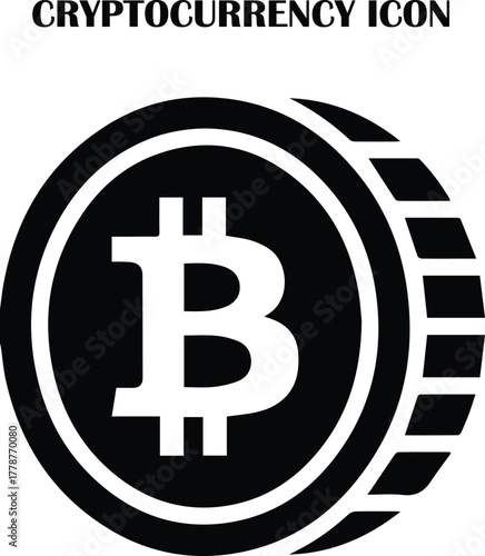 Cryptocurrency vector icon set – digital currency, blockchain, bitcoin, and finance symbols for fintech and web design