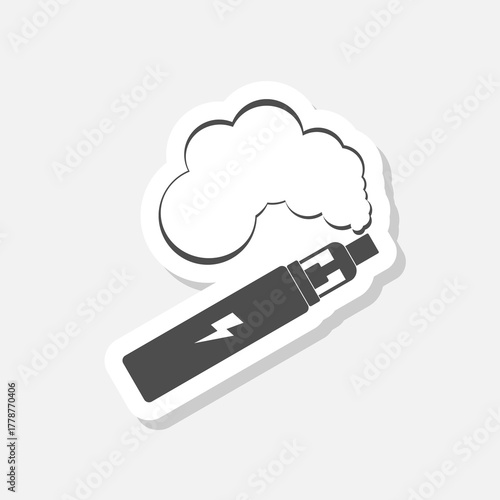 Vaping icon sticker isolated on gray background