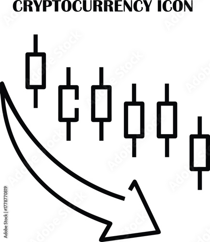 Cryptocurrency vector icon set – digital currency, blockchain, bitcoin, and finance symbols for fintech and web design