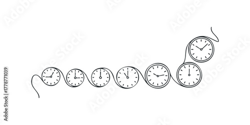 Chain of watches symbolizing passage of time
