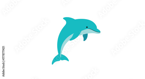 A brightly colored graphic of a blue dolphin jumping, showcasing its elegant form and playful nature.