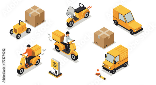 Isometric delivery vehicles and packages design for urban logistics