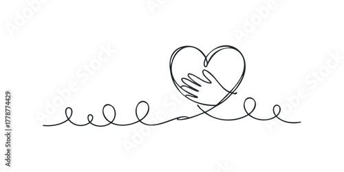 Heart shape formed by two hands embracing