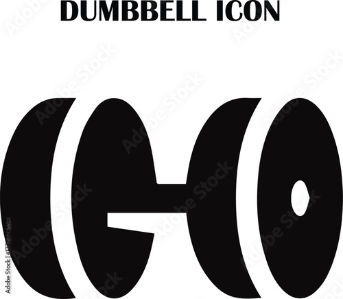 Minimal dumbbell icon vector — fitness, gym, workout, and exercise symbol design