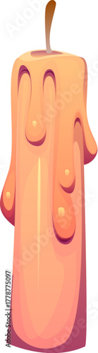 Day of the Dead holiday Dia De Los Muertos went out candle. Day of the Dead carnival decoration, Mexican culture festival vector attribute. Dia de Los Muertos celebration old melted wax candle