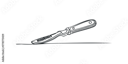 Line drawing of a surgical scalpel