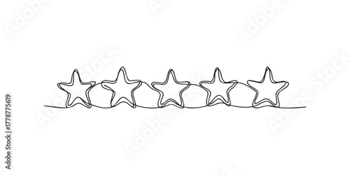 Five Star Rating Line Art Symbol