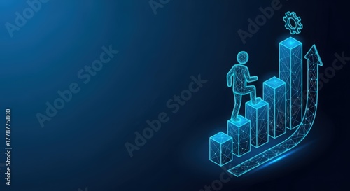 Person climbing steps representing career growth