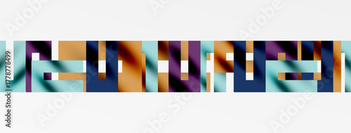 Abstract colorful blocks form geometric pattern. Soft gradients create visual interest, simple composition.