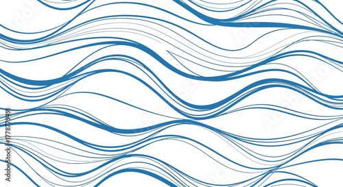 Blue wavy line pattern on white background