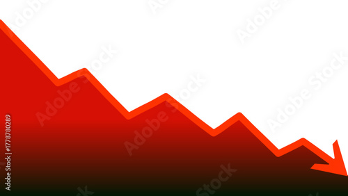 Downtrend Graph Icon – Decline, Loss, Market Crash, Negative Trend Symbol