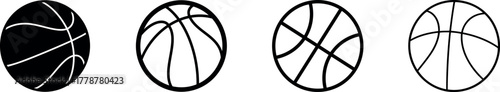 basketball icon set in line style, Vector illustration.