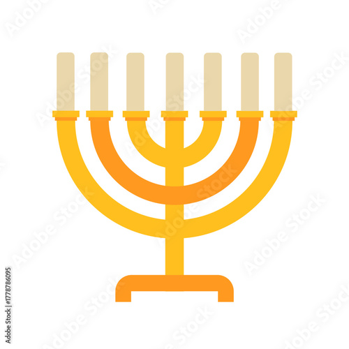 Golden Menorah, a symbol of Judaism - vector icon