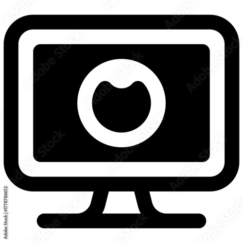 Colonoscopy. Outlined stroke vector icon with black-filled details.