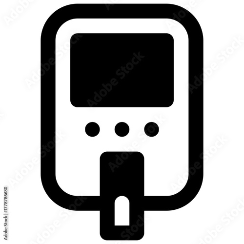 Glucose test. Outlined stroke vector icon with black-filled details.