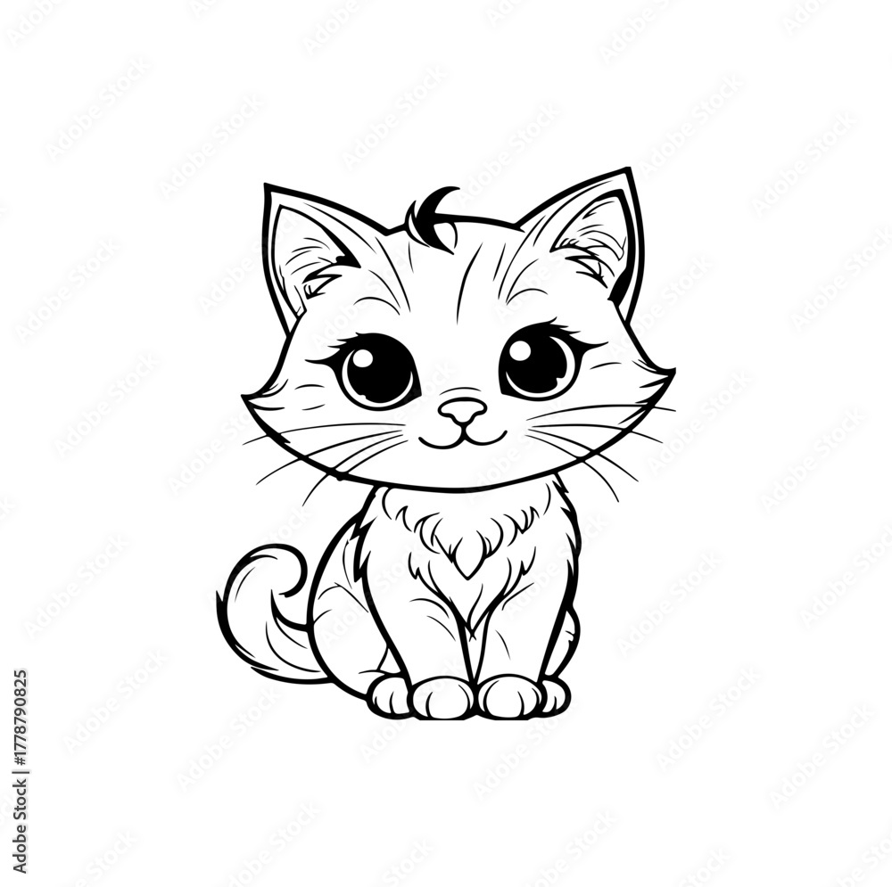 Obraz premium vector illustration of a cat