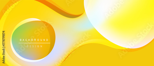 Abstract yellow background. Smooth curves, gradients create dynamic visual effect. Modern design suitable for various projects.