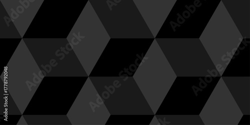 Minimal abstract dark black background from cubes vector art. Geometric tiles and mosaic creative stylish seamless pattern block cube background. minimal hexagon Cubes mosaic shape vector design	