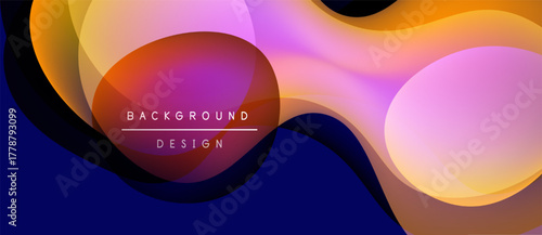 Abstract colorful shapes overlap. Gradient hues blend, creating dynamic visual effect. Text reads background design. Modern aesthetic.