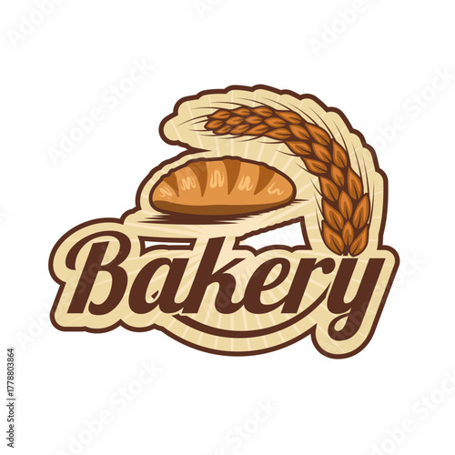 Bakery logo design template, vector illustration.