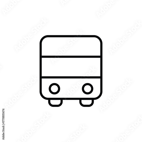 Bus Vector Icon Public Transport Vehicle Illustration