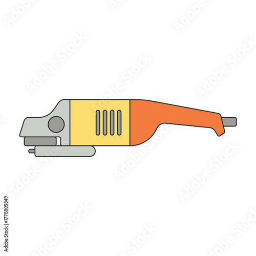 Grinding tool color flat vector illustration for technical manuals and instructions, marketing and apps.