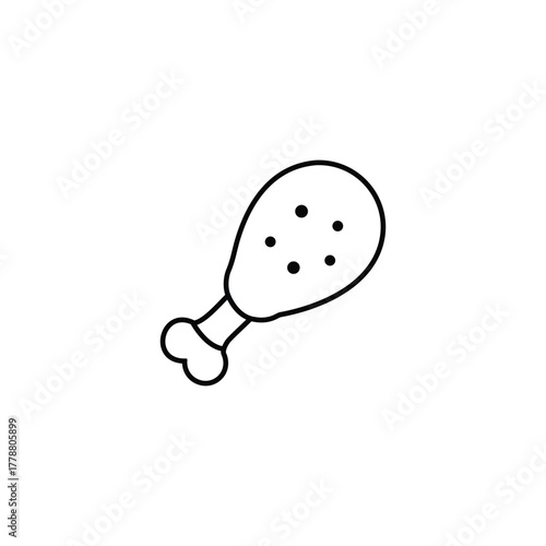 Drumstick Vector Icon Food Meat Leg Illustration
