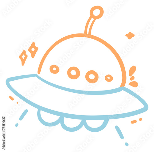 Cute UFO sticker